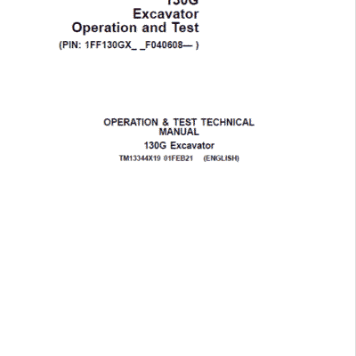 Cart John Deere 130GLC Excavator Repair Services Manual SN