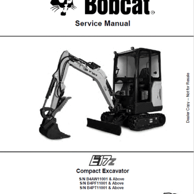 Cart Bobcat E17Z Excavator Repair Service Manual