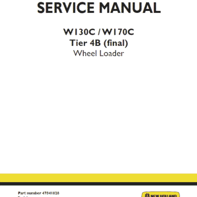 Cart New Holland W130C, W170C Tier 4B Wheel Loader Service Manual