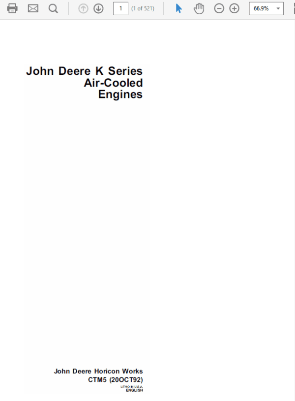 John Deere K Series Air Cooled & Liquid Cooled Engines Manual John Deere K Series Air Cooled & Liquid Cooled Engines Manual - Image 2