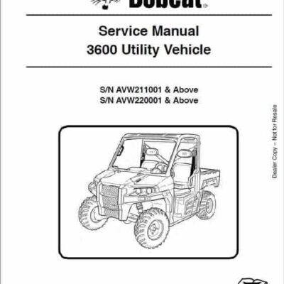 Bobcat 3600 Utility Vehicle Service Repair Manual