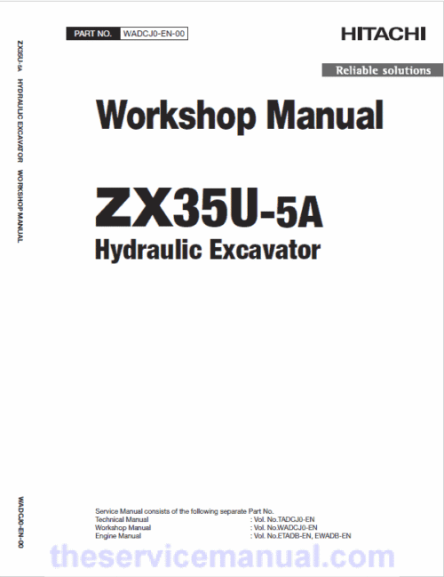 Hitachi ZX35U-5A Mini Excavator Service Repair Manual