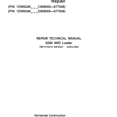Cart John Deere 624K 4WD Loader Technical Manual