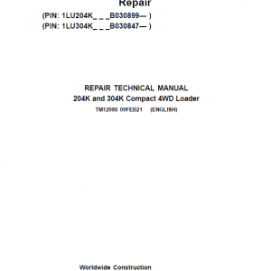 Cart John Deere 204K, 304K 4WD Service Manual