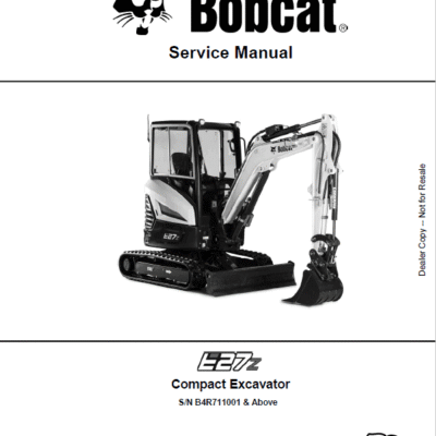Cart Bobcat E27Z Excavator Repair Service Manual