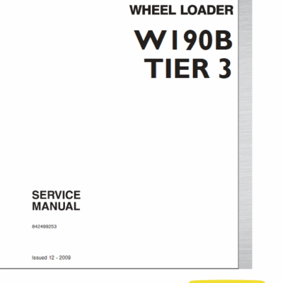 Cart New Holland W190B Tier 3 Wheel Loader Service Manual