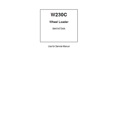 Cart New Holland W230C Wheel Loader Service Manual