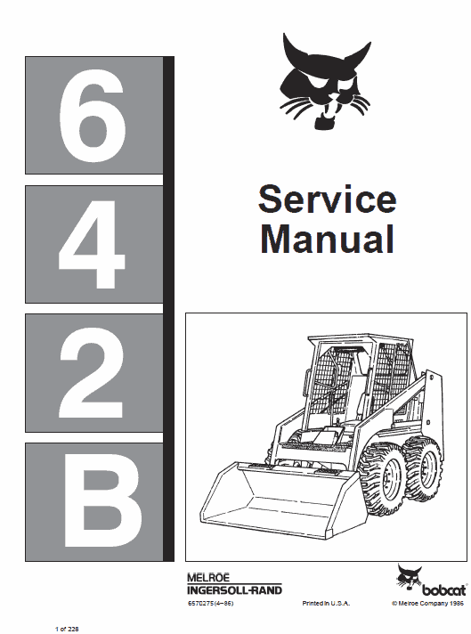 Bobcat 642B Skid-Steer Loader Service Manual Bobcat 642B Skid-Steer Loader Service Manual