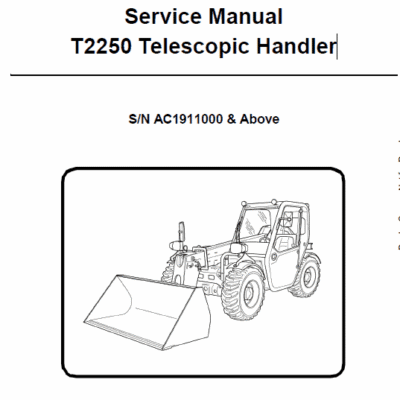 Cart Bobcat T2250 Telescopic Handler Service Repair Manual