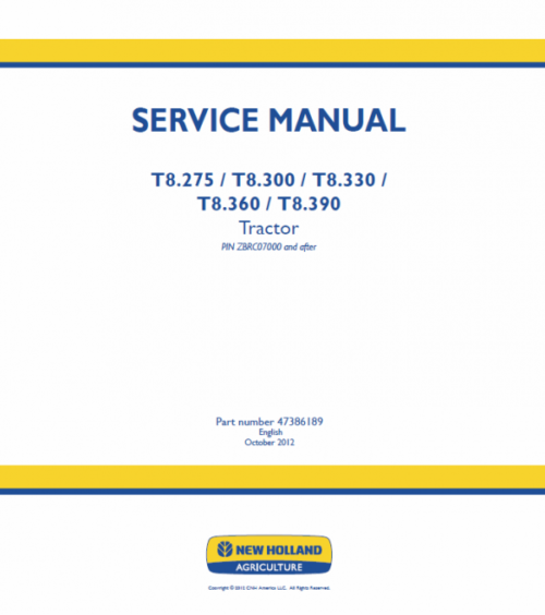 How To Repair New Holland T8.390, T8.420 Tractor Service Manual
