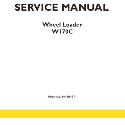 Cart New Holland W170C Wheel Loader Service Manual