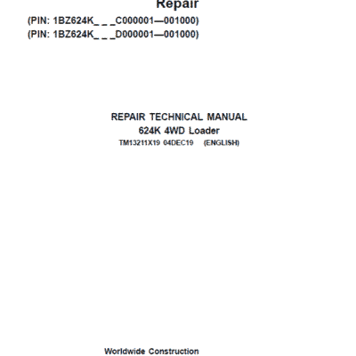 John Deere 624K 4WD Loader Service Manual