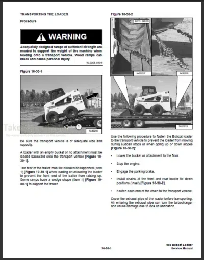 Bobcat 963 Skid Steer Loader Operation Manual - Image 5