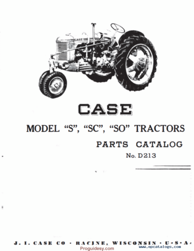 Case S, SC and SO Tractor Catalog Manual - Image 2