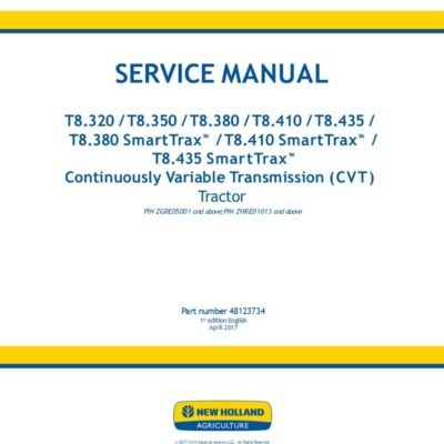 Cart New Holland T8.410 T8.435 T8.380 SmartTrax T8.410 T8.435 Tractor Operators Manual