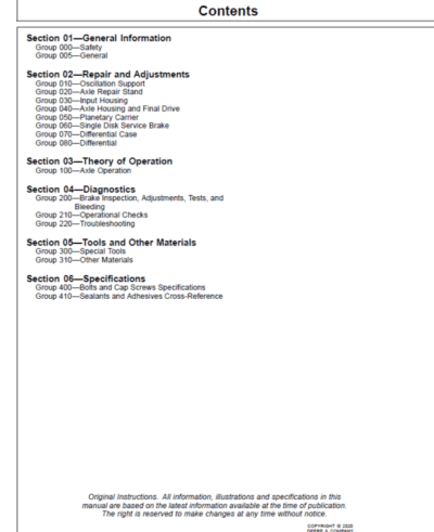 John Deere AR15MTL Inboard Planetary Axle Component Technical Manual - Image 2