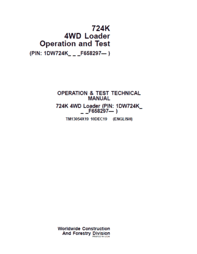 John Deere 724K 4WD Loader Service Manual - Image 2