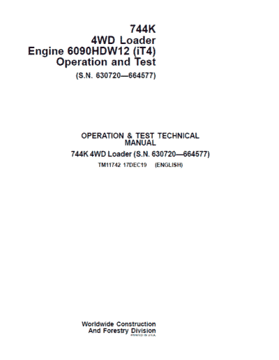 John Deere 744K 4WD Engine 6090HDW12 (iT4) Technical Manual - Image 2