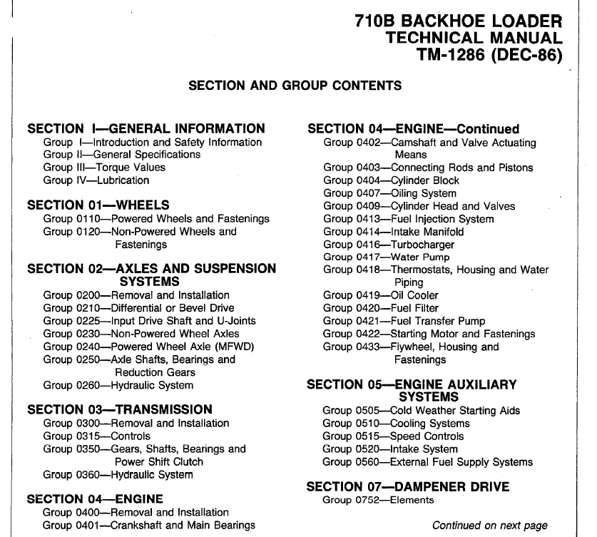 John Deere 710B Backhoe Loader Service Manual John Deere 710B Backhoe Loader Service Manual - Image 4