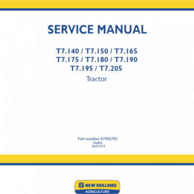 New Holland T7.195, T7.205 Tractor Service Manual