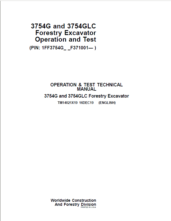 John Deere 380GLC Excavator Repair Service Manual John Deere 380GLC Excavator Repair Service Manual - Image 2
