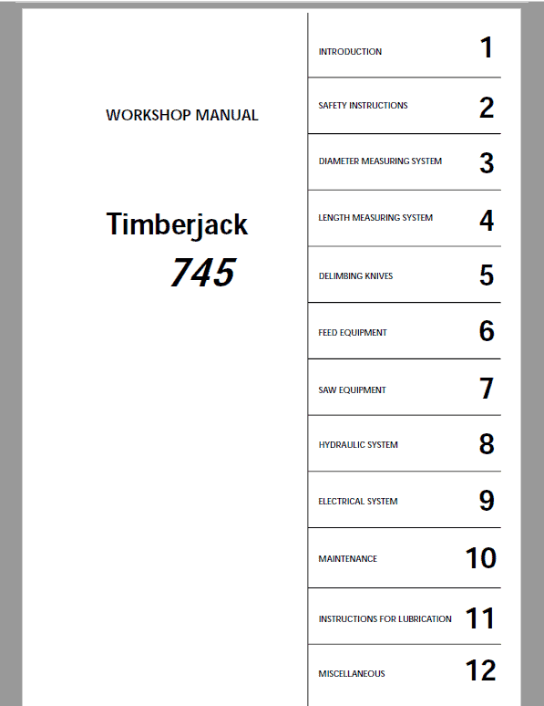John Deere 745 Timberjack Harvester Head Repair Service Manual John Deere 745 Timberjack Harvester Head Repair Service Manual - Image 2