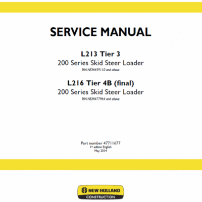 Cart New Holland L213, L215, L216 Skid Steer Loader Service Manual