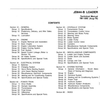 John Deere 644B Loader Repair Technical Manual - Image 3