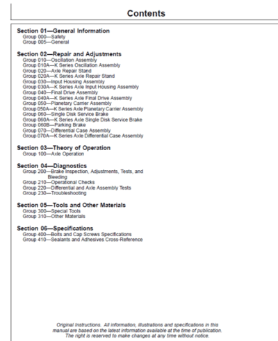 John Deere TeamMate II 1600 Series Inboard Planetary Axles Component Technical Manual - Image 2