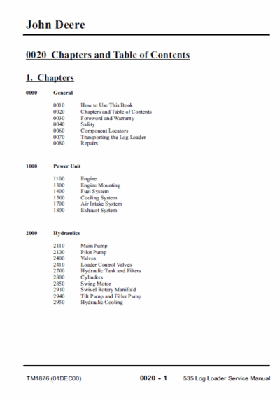 John Deere 535 Log Loader Repair Technical Manual - Image 3