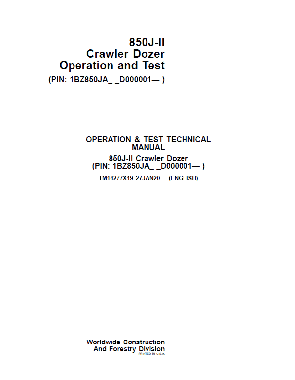 John Deere 850J-II Crawler Dozer Technical Manual (SN. from D000001) John Deere 850J-II Crawler Dozer Technical Manual (SN. from D000001) - Image 2