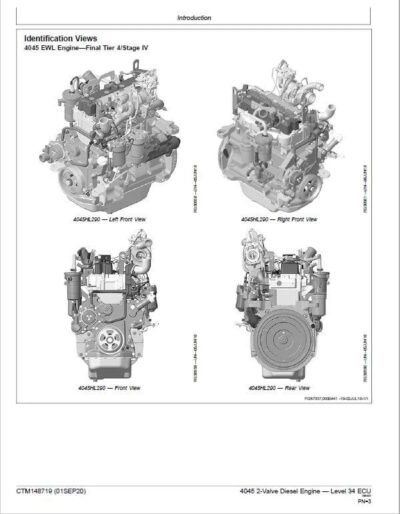 John Deere 4045 2-Valve Diesel Engine Level 34 ECU Component Technical Manual - Image 2
