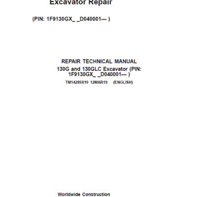 Cart John Deere 130G, 130GLC Excavator Service Manual