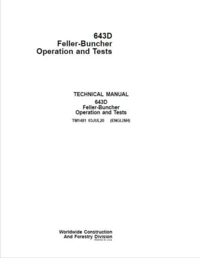 John Deere 643D Feller Buncher Service Manual - Image 2