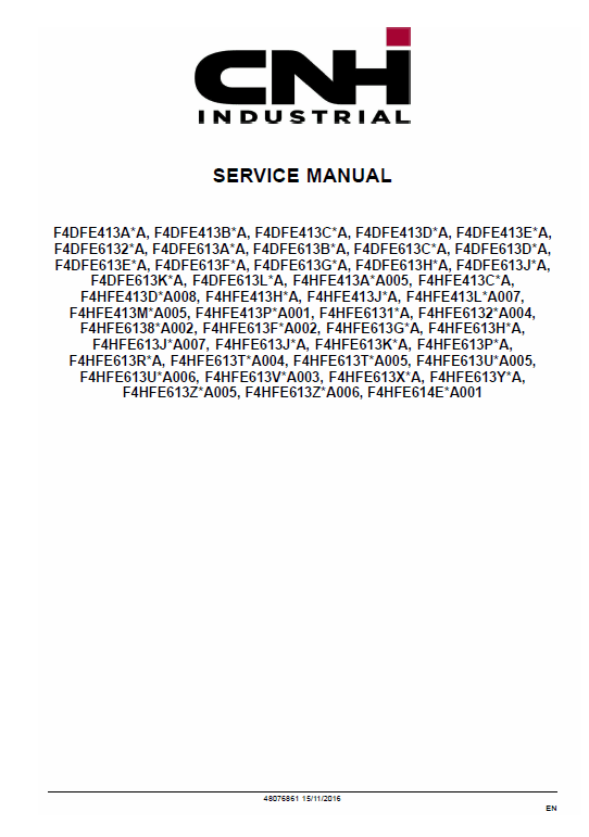 NEF Tier 4A Interim and Stage IIIB Engine Service Manual NEF Tier 4A Interim and Stage IIIB Engine Service Manual