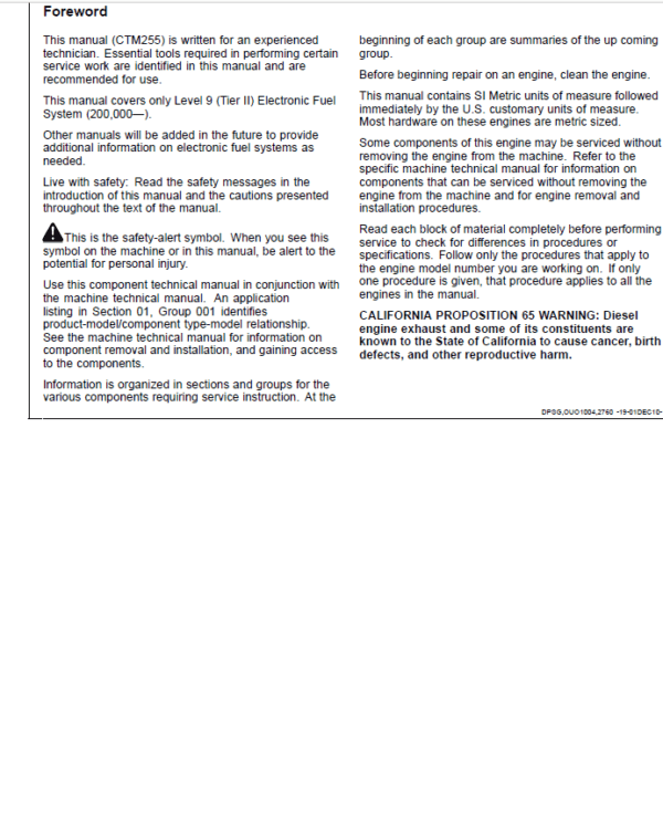 John Deere PowerTech 8.1L Diesel Engines Level 9 Electronic Fuel System With Denso Rail Repair Manual John Deere PowerTech 8.1L Diesel Engines Level 9 Electronic Fuel System With Denso Rail Repair Manual - Image 2