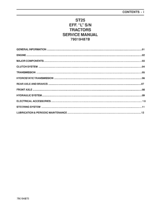 AGCO ST25 Compact Tractor Service Manual AGCO ST25 Compact Tractor Service Manual