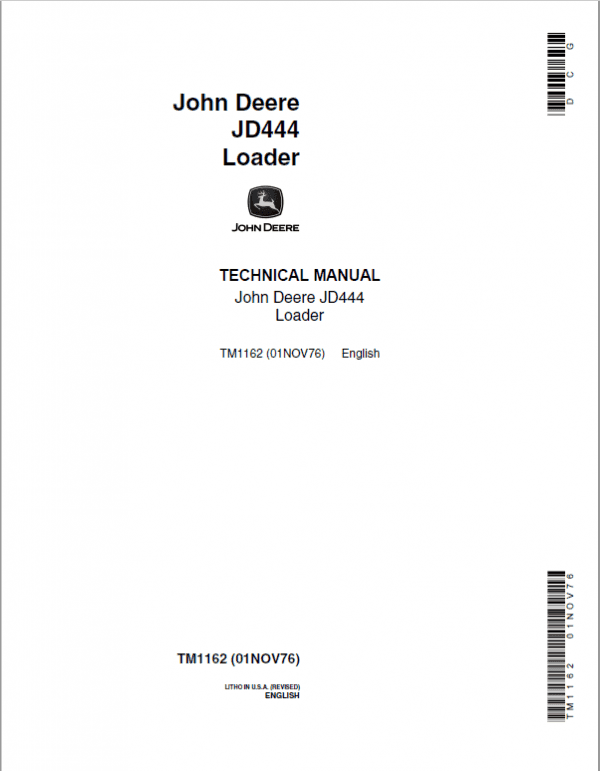 John Deere 444 Loader Repair Technical Manual John Deere 444 Loader Repair Technical Manual