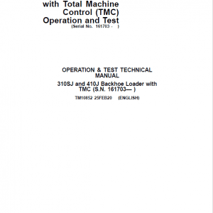 John Deere 310SJ, 410J Backhoe Loader (TMC) Service Manual John Deere 310SJ, 410J Backhoe Loader (TMC) Service Manual - Image 2