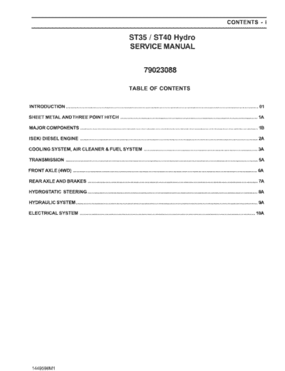 AGCO ST35, ST40 Tractor Service Manual Download