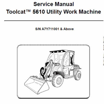 Cart Bobcat 5610 Toolcat Utility Vehicle Service Repair Manual