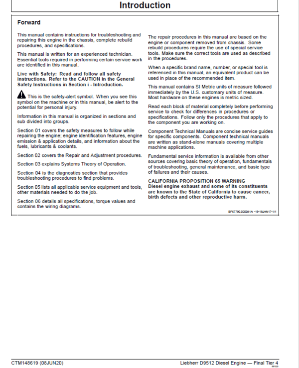 Liebherr D9512 Diesel Engine – Final Tier 4 Repair Manual Liebherr D9512 Diesel Engine – Final Tier 4 Repair Manual - Image 2