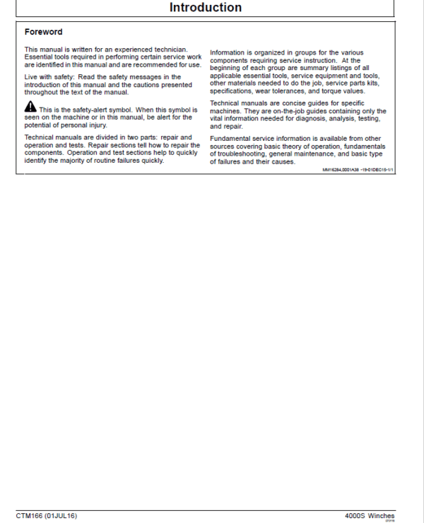 John Deere 4000S Winches Service Repair Manual John Deere 4000S Winches Service Repair Manual - Image 2