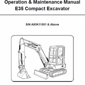 Bobcat E35 Compact Excavator Service Manual Bobcat E35 Compact Excavator Service Manual - Image 2