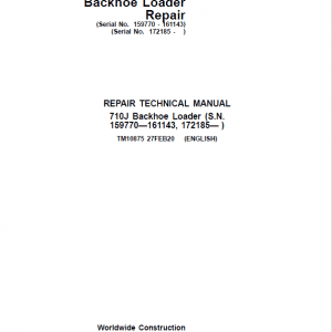 John Deere 710J Backhoe Loader Services Manual