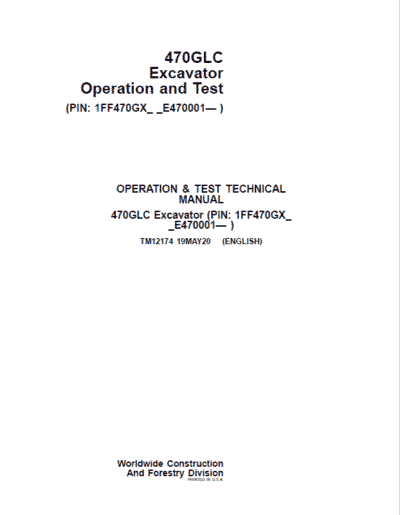 John Deere 470GLC Excavator Repair Services Manual - Image 2