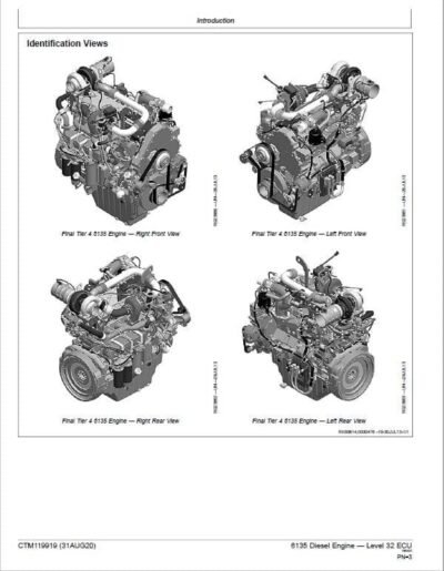 John Deere 6135 Diesel Engine Level 32 ECU Service Repair Manual - Image 2