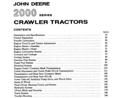 John Deere 2000 Series Crawler Tractors Service Manual SM-2037 - Image 3
