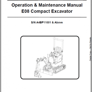 Bobcat E08 Excavator Repair Service Manual Bobcat E08 Excavator Repair Service Manual - Image 2