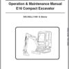 Bobcat E16 Excavator Repair Service Manual
